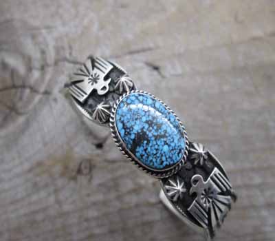American Turquoise Cuff Bracelet Kingman Andy Cadman